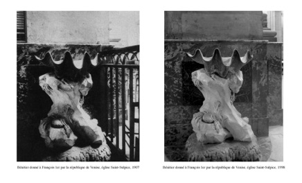 Bénitier donné à François 1er par la république de Venise, église Saint-Sulpice, 1907/1998 Bénitier donné à François 1er par la république de Venise, église Saint-Sulpice, 1907/1998
